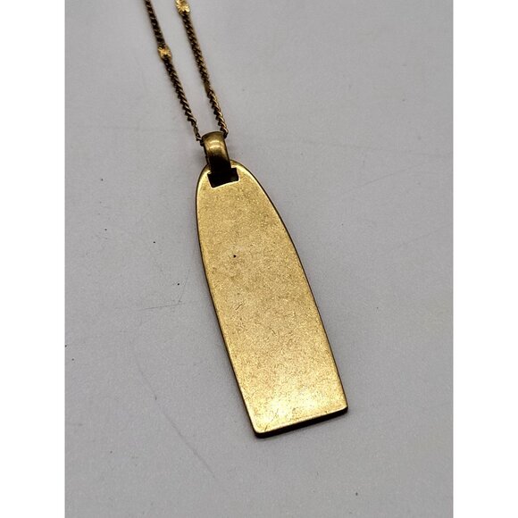 Madewell Necklace Brass Gold Tone Pendant Chain Boho Simple Minimalist - Picture 3 of 11